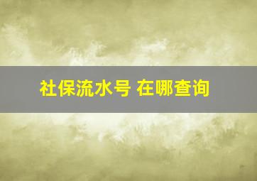 社保流水号 在哪查询